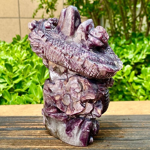 3.72LB Natural Purple Lithium Mica Crystal Hand carved spiritual restoration - 第 12/15 張圖片