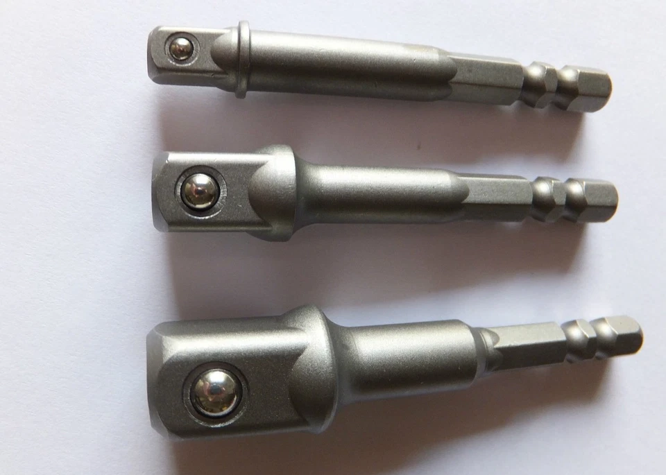 JUEGO ADAPTADOR ENCHUFE DE ALTA RESISTENCIA VÁSTAGO HEXAGONAL A 1/4" 3/8" 1/2" JUEGO NUEVO Foto 4 de 4