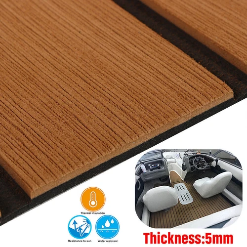 EVA Foam Mat Marine Carpet Yacht Boat Decking Teak Flooring Light Brown 240×90cm - Picture 14 of 22
