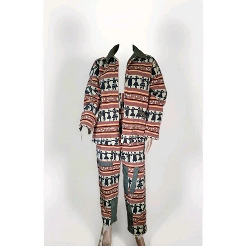 JC de Castelbajac News Pop Art Snowsuit Jacket Ski Suit Set Snow Pants M 80s