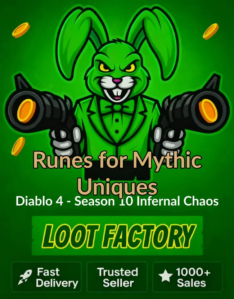 Diablo 4 Season 10 - Mythic Unique Rune 6/6/6 Runeword - D4 Runepack / Runeset