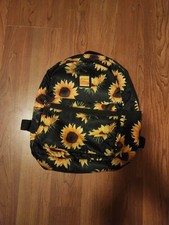 Cusangel Mini plecak Słoneczniki Torba Czarne kieszenie Zamek błyskawiczny