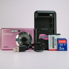 Samsung Digital Camera ES55 10.2MP Pink Tested Full Working Set