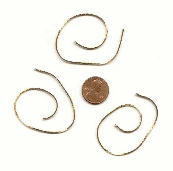 6 VINTAGE SOLID BRASS .5mm PEANUT FINE CHAIN 6.5” SECTIONS WITH LOOPED ENDS X204
