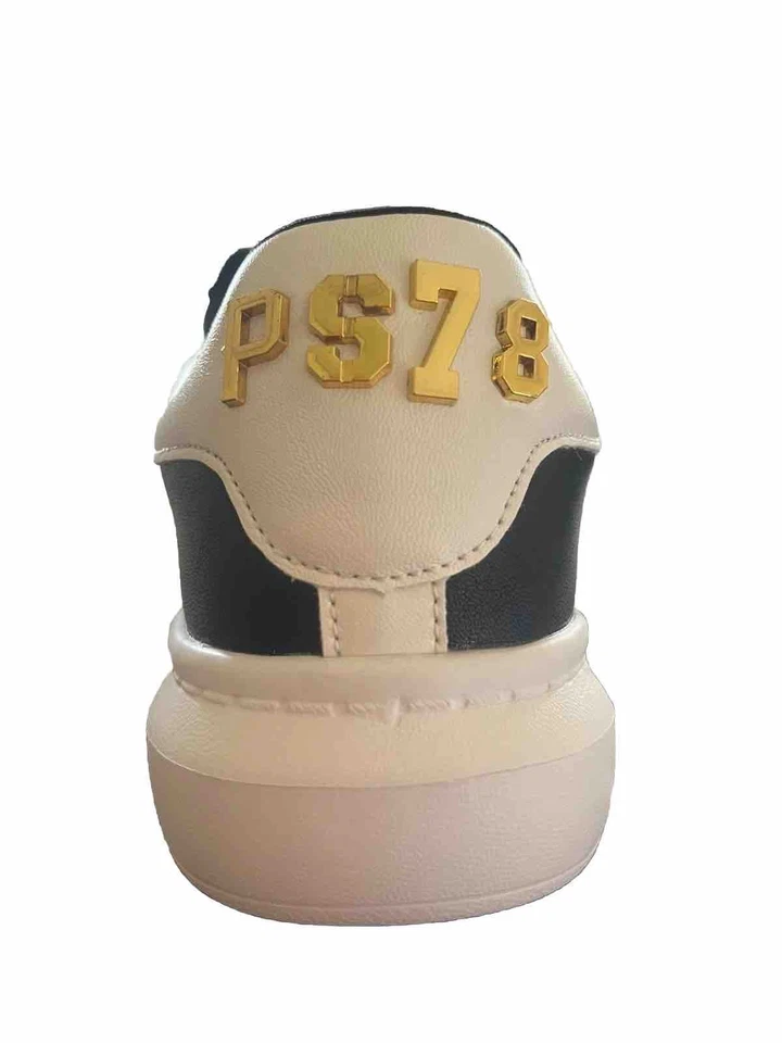 Plein Sport女式运动鞋黑色和金色条纹线条设计DISP741 — 第 2/4 张图片