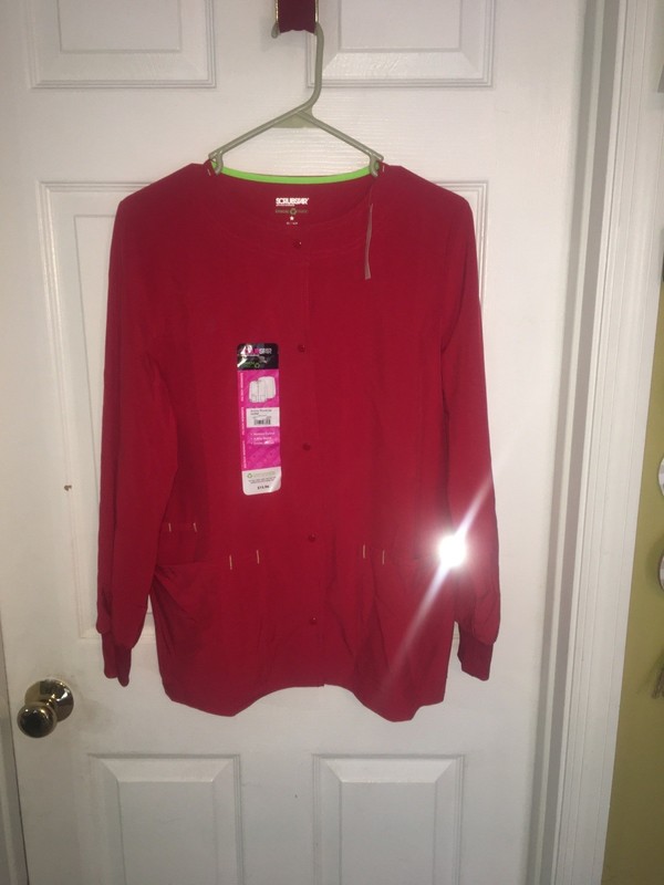 Nwts Scrubstar Premium Scrubwear Jacket Sz XS  Ruby Gem