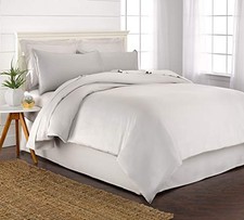 Duvet Cover by , 3 Piece Set, Genuine 100 Organic Viscose Derived King White