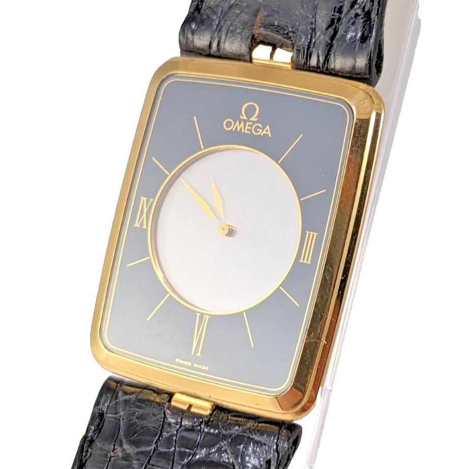 Omega La Magique Scarface Ref. 191.8523Z – seltene 18K Gelbgold Quarzuhr mit Mystery-Zifferblatt
