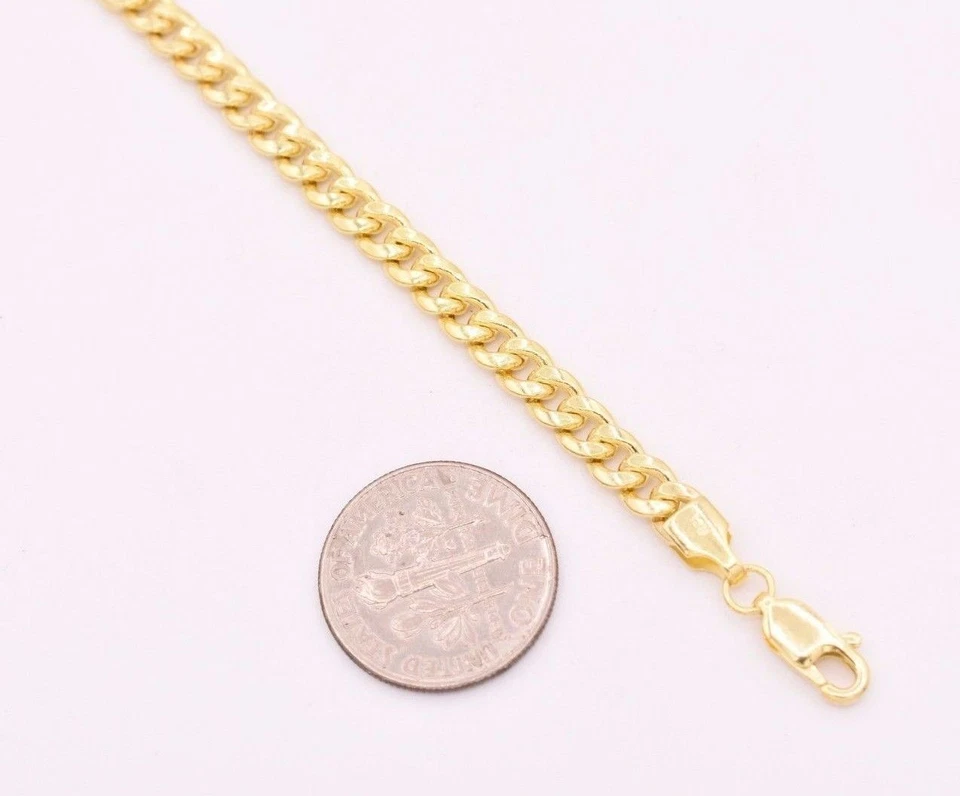 4.5mm Mens Miami Cuban Link Bracelet Real Solid 10K Yellow Gold 8.5" 4.60 grams! - Image 3 of 4