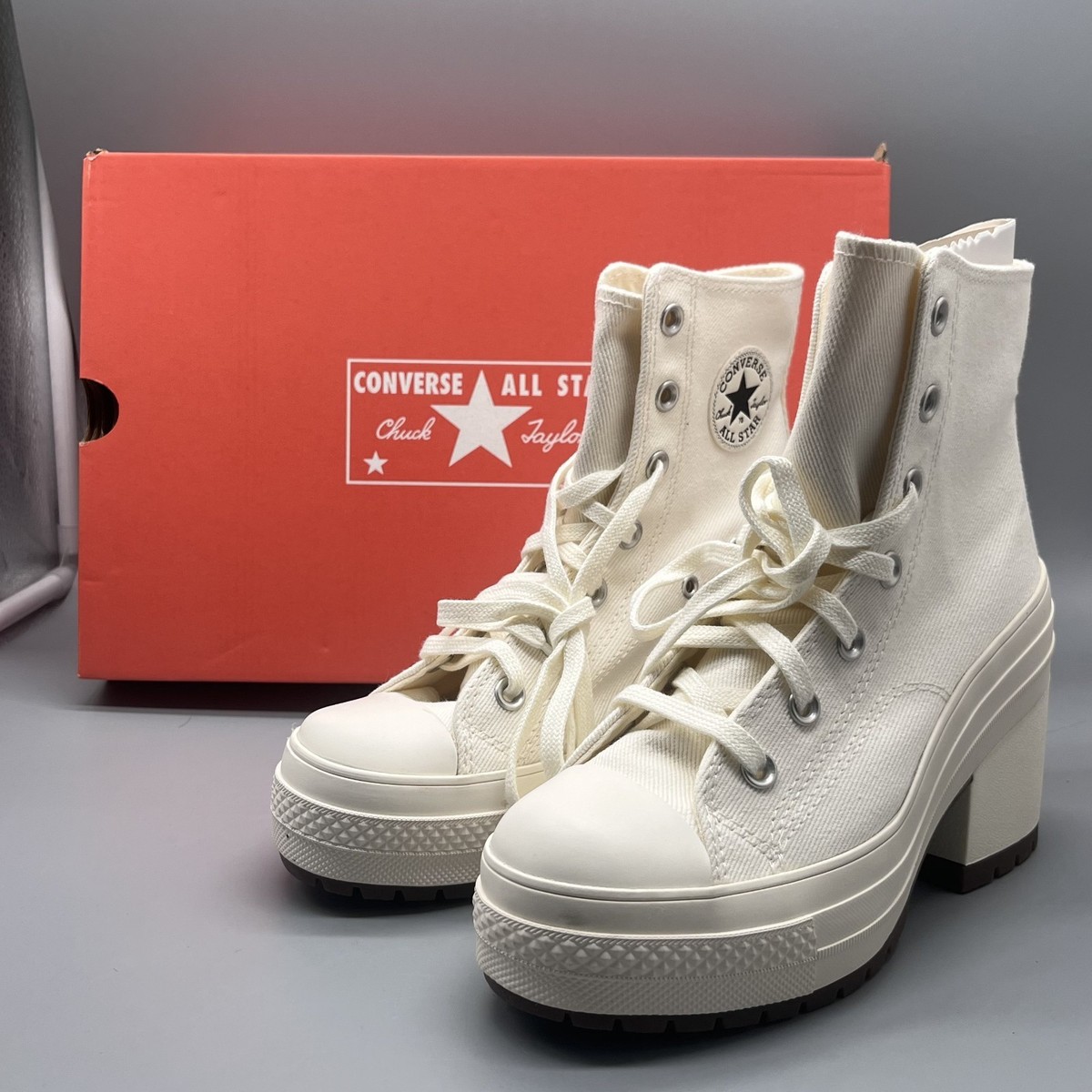 Converse Chuck 70 De Luxe Womens Sizes Ivory White Heeled Shoes