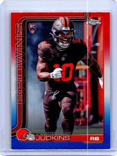 2025 Topps Chrome #325 Quinshon Judkins Red White and Blue Refractor