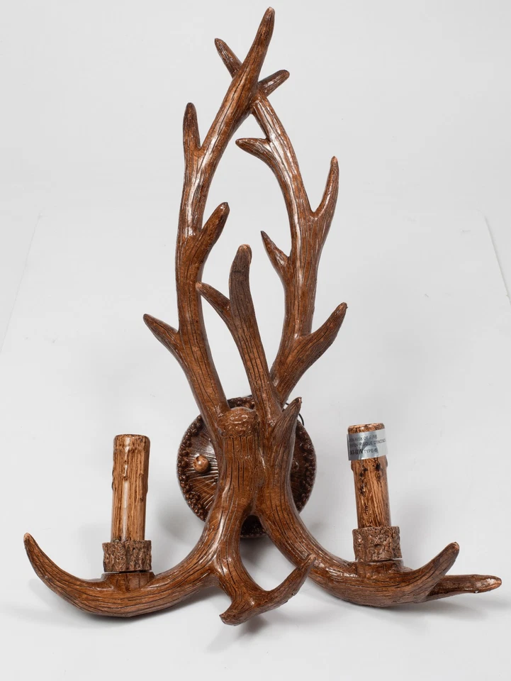2 Lights Deer Horn Antler Wall Lamp LED Dining Room Wall Sconces Repaired - Image 2 of 4