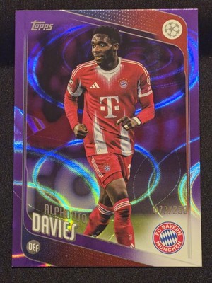 Alphonso Davies /250 Purple RayWave 2025-26 Topps Chrome UCC #90 Bayern Munich