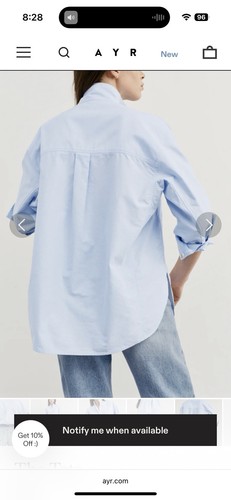 AYR The Tate Button Down Shirt Women’s Size Medium Oxford Blue - Picture 7 of 10