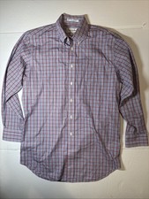 Paul Frederick Non-Iron 2 Ply Cotton Check Mens Long Sleeve Dress Shirt 15/32