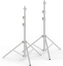 9.2 FT Stainless Steel Light Stand Photography, 2 Pack Heavy Duty Photography Tr
