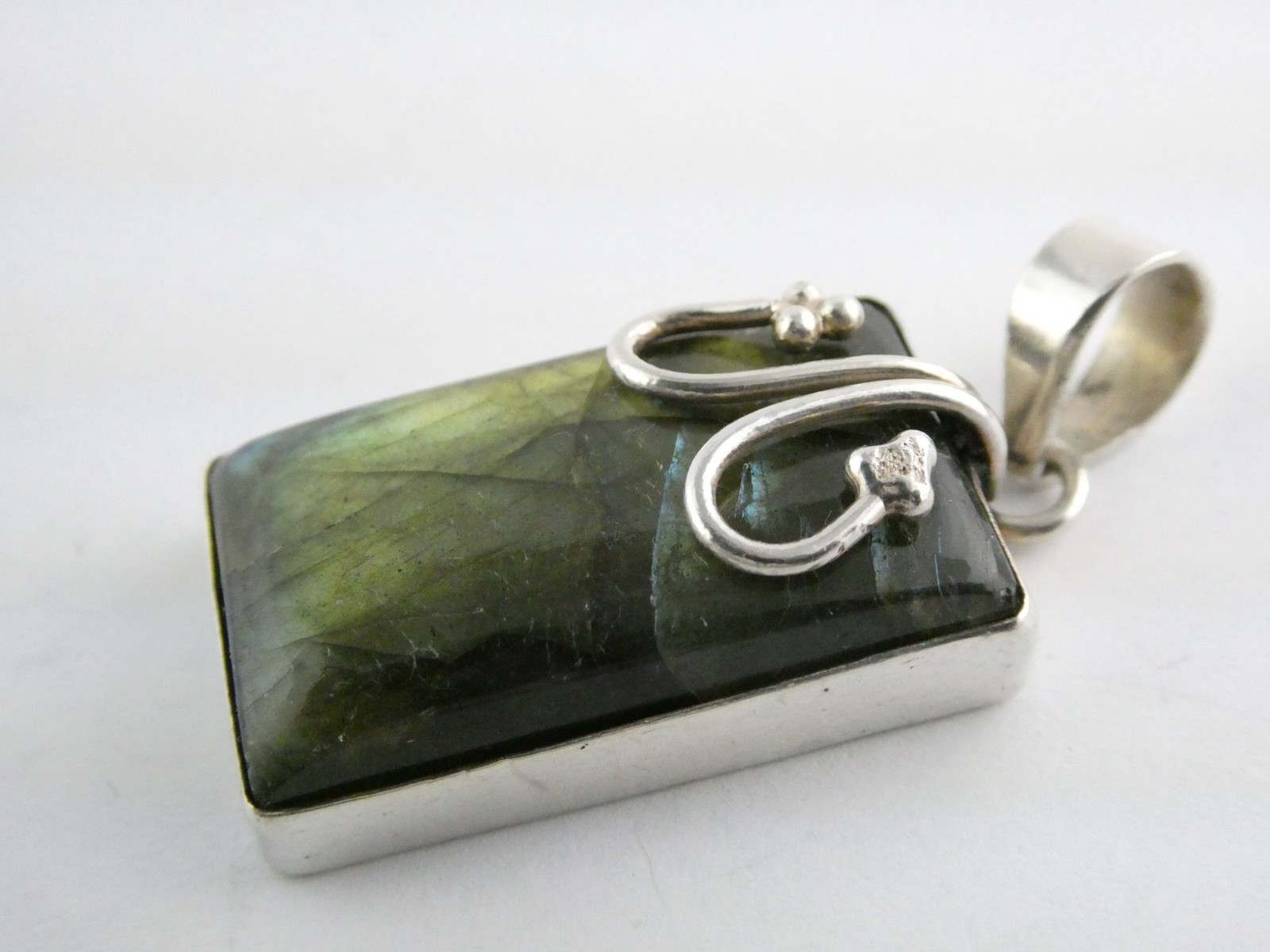 Sterling Silver Rectangular Cabochon Labradorite … - image 3