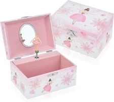 Girl's Gift Music Box with Spinning Ballerina,Fairy Design Musical Jewelry Box f