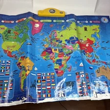 Think Gizmos Interactive Electronic Learning  Talking World Map Pre- Owned