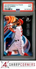 2018 BOWMAN PLATINUM #100 BRYCE HARPER BATTING POP 5 PSA 9