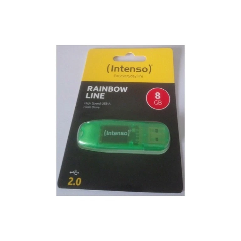 INTENSO Clé USB 2.0 Rainbow Line - 8 Go Vert - INTENSO Clé USB 8 Go - Photo 2/2