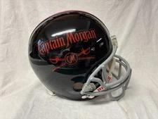Captain Morgan Replica Football Helmet Riddell Full Size Black Red 2010 12 X 10