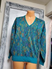 Vtg St Croix Sweater 90s L Biggie Cosby PULLOVER V Colorful Geometric Knit Euc