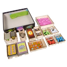 Game Organizer Compatible with Dinosaur Island - Wooden Game Organizing Box w...