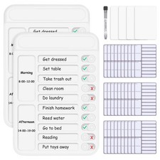 2Pcs Kids Chore Chart Checklist Board with 30 Blank Checklists 4 Cardstock - H