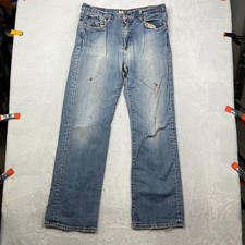 Vintage Lucky Brand Jeans Blue Denim Classic Straight Zip Fly USA Made - 33X31.5