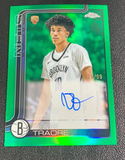 2025-26 Topps Chrome Nolan Traore RC Rookie Green Refractor Auto 18/99 Nets