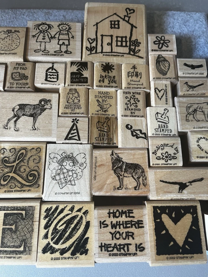 Vintage Stampin’ Up Sortido Conjunto de Carimbos de Madeira e Borracha (38) - Imagem 3 de 4