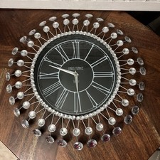 Jeweled Sunburst Wall Clock 16 inch Battery O...