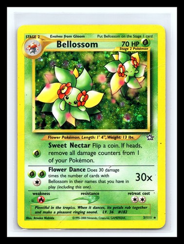 💥 2000 Pokemon Card Neo Genesis BELLOSSOM Holo # 3/111