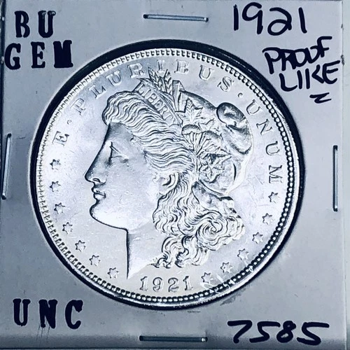 1921 BU GEM MORGAN SILVER DOLLAR UNC MS+++ U.S. MINT RARE COIN 7585