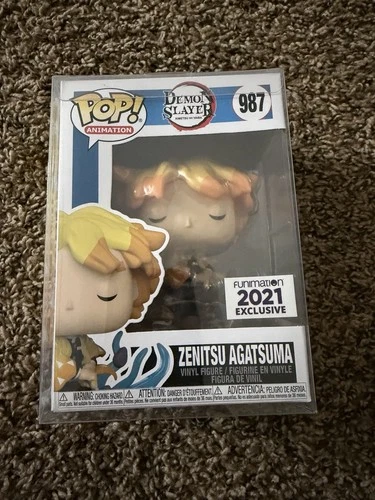Demon Slayer Funko POP! Zenitsu Agatsuma #987 (2021 Funimation) In Protector