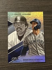 2019 Topps Fire Lasting Legacies Gold #LL-11 Giancarlo Stanton/Reggie Jackson