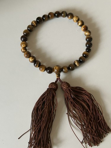 Tiger Eye Prayer Beads Chanting Meditation 30 Knotted Prayer Beads Teasel - Picture 2 of 3