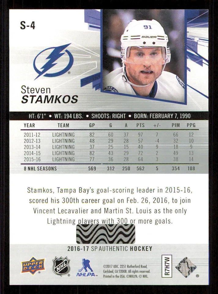 2016-17 SP Authentic Spectrum FX #S4 Steven Stamkos - Image 2 of 2