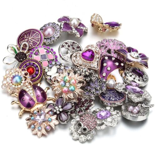 Rhinestone Snap Button Multicolor Buttons DIY Bracelet Necklace 18mm 10Pcs/Lot - Picture 11 of 50