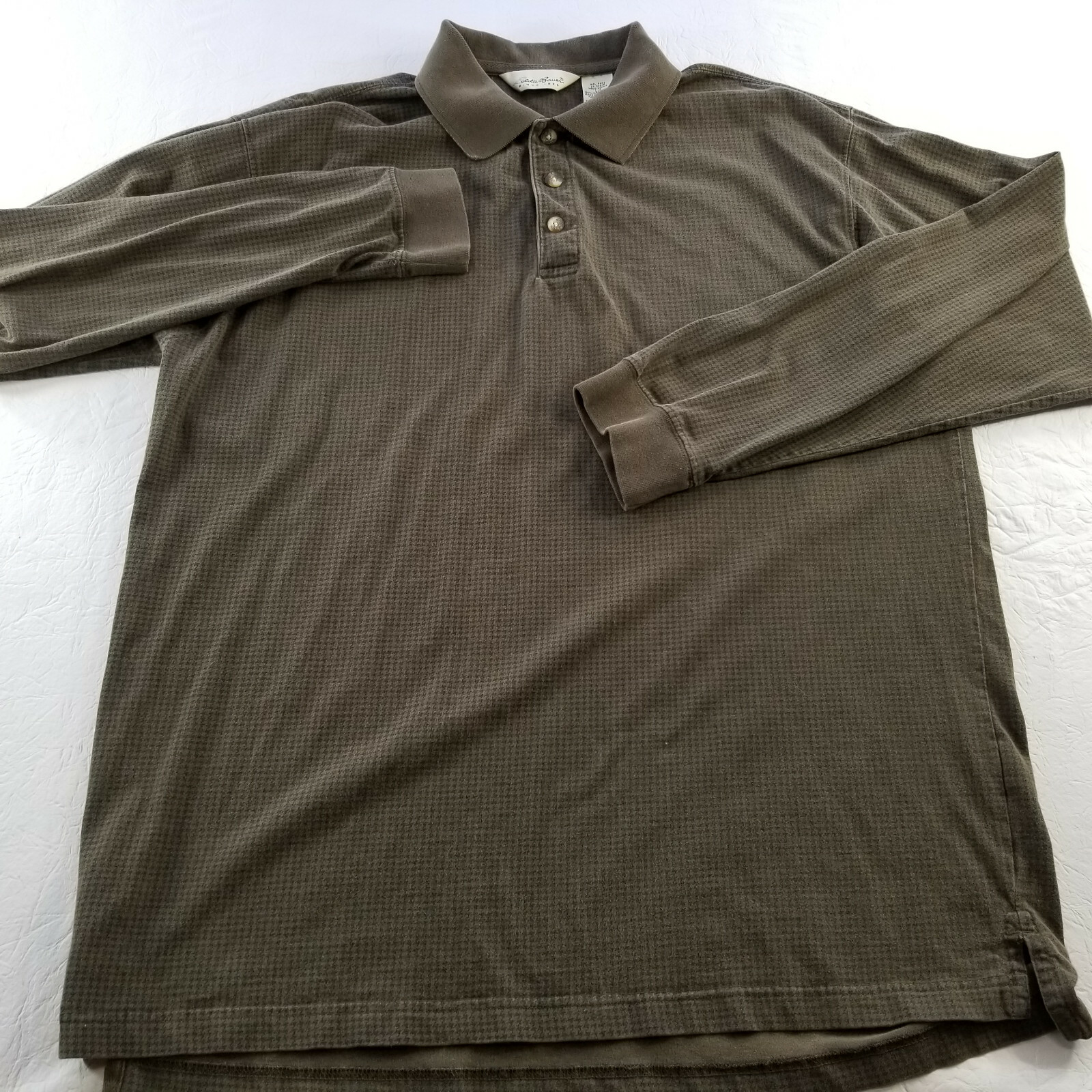 Eddie Bauer Long Sleeve Polo Men's Large Brown Black … Gem