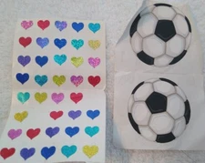 Vintage Mrs Grossman's Hearts & Sports Soccer Stickers 90s