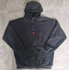 Adidas Original Adicolor Repeat Trefoil Hoodie Pullover Size UK 8 Black
