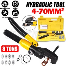 8 Dies 8 Ton Hydraulic Crimper Battery Wire Cable Lug Terminal Crimping Tool Kit