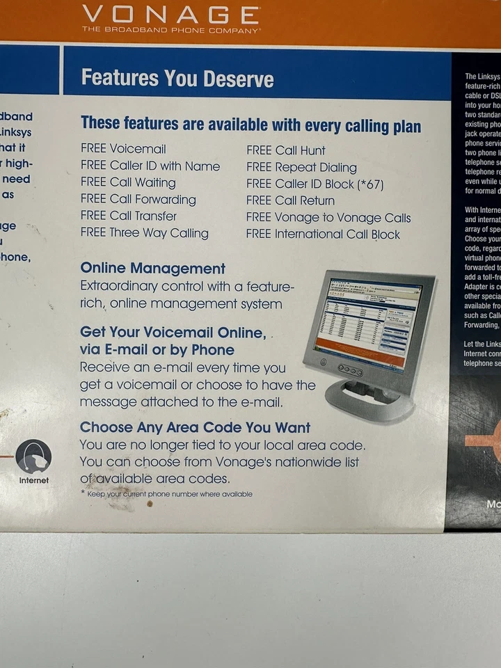 Linksys Phone Adapter Vonage With 2 Port Voice Over IP PAP2 Start Up Kit - Image 3 of 4