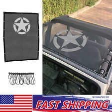 1pcs Star Roof Insulation Sunshade Mesh Net Cover For Jeep Wrangler Tj 1997-2006