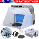 Portable Airbrush Kit Spray W/Fan Booth Extractor Exhaust Art Craft Paint Booth