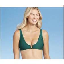 Shade  Shore XL Green Ribbed Triangle Bikini Top NWT