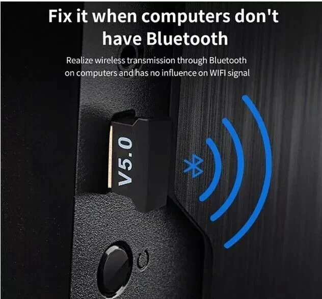 USB Bluetooth 5.0 Wireless Stereo Audio Music Adapter Dongle Receiver For TV PC - Image 3 of 4