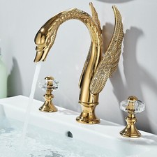 Gold 8inch Widespread Bathroom Sink Vanity Faucet 3 Holes 2 Handle Mixer Taps
